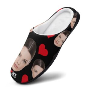 Customizable Photo Slippers Adults Men Slippers Funny Slippers Durable Rubber Sole Anti-Slip Slippers House Slippers Indoor Outdoor Personalized Valentine's Day Gifts Slippers Short Plush - Image 7