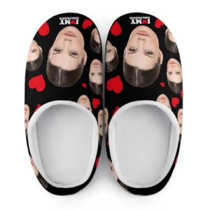 Customizable Photo Slippers Adults Men Slippers Funny Slippers Durable Rubber Sole Anti-Slip Slippers House Slippers Indoor Outdoor Personalized Valentine's Day Gifts Slippers Short Plush - Image 5