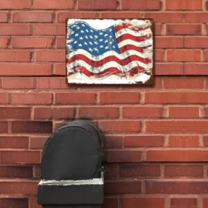 4th of July Aluminum Sign - Independence Day Farmhouse Decor, Vintage USA Country Flag Outside And Living Room Decorations Holiday Gifts Country Wall Art Decor Fade Resistant 16"x12" - Image 4