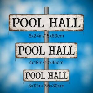 Vintage Pool Hall Metal Signs Street Sign Living Room Household Decor 6" x 24" Made In The USA Customize Holiday Gifts Artwork Decor With Your Text For House Terrace - Image 2