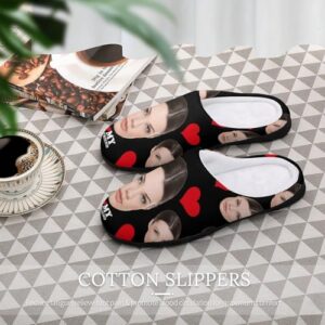 Customizable Photo Slippers Adults Men Slippers Funny Slippers Durable Rubber Sole Anti-Slip Slippers House Slippers Indoor Outdoor Personalized Valentine's Day Gifts Slippers Short Plush - Image 4