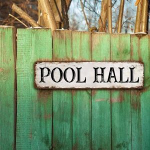 Vintage Pool Hall Metal Signs Street Sign Living Room Household Decor 6" x 24" Made In The USA Customize Holiday Gifts Artwork Decor With Your Text For House Terrace - Image 5