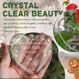 Couple Personalized Christmas Ornament 2024 Engagement Gifts for Newlywed Frist Christmas As Mr&Mrs Wedding Gifts Ideas Bridal Shower (Design 01) - Image 7