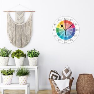 Kidrex PVC Clocks with Circle of Fifths Music Theory Cheat Sheet Wall Clocks for Bedroom House Decorations 12" Battery Operated Silent Non-Ticking Large Vintage Clock Decorative for School Lake House - Image 5