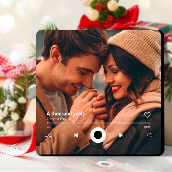 Custom Fridge Magnet Music Album Fridge Sticker Spotify Plaque Magnet Player with Photo Song Christmas Valentine's Day Personalized Gifts for Couples Music Lovers(Style04)