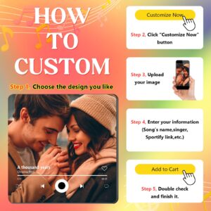 Custom Fridge Magnet Music Album Fridge Sticker Spotify Plaque Magnet Player with Photo Song Christmas Valentine's Day Personalized Gifts for Couples Music Lovers(Style04) - Image 5
