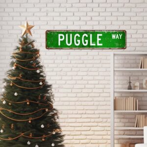 Custom Road Signs Personalized, Customize Metal Signs, Puggle Animal Street Sign Indoor Outdoor Use, Funny Puggle Slow Down Sign Metal Poster Wall Decor for Kitchen Living Room Store - Custom Color - Image 3