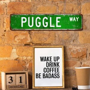 Custom Road Signs Personalized, Customize Metal Signs, Puggle Animal Street Sign Indoor Outdoor Use, Funny Puggle Slow Down Sign Metal Poster Wall Decor for Kitchen Living Room Store - Custom Color - Image 4