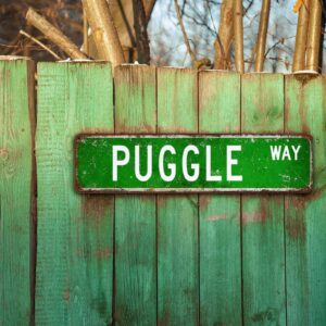 Custom Road Signs Personalized, Customize Metal Signs, Puggle Animal Street Sign Indoor Outdoor Use, Funny Puggle Slow Down Sign Metal Poster Wall Decor for Kitchen Living Room Store - Custom Color - Image 6