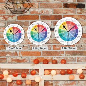 Kidrex PVC Clocks with Circle of Fifths Music Theory Cheat Sheet Wall Clocks for Bedroom House Decorations 12" Battery Operated Silent Non-Ticking Large Vintage Clock Decorative for School Lake House - Image 4