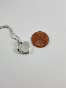 Worry Stone Heart necklace in Sterling Silver, silver worry stone necklace, handcrafted gift for her, long distance gift - Image 2