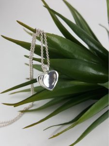 Worry Stone Heart necklace in Sterling Silver, silver worry stone necklace, handcrafted gift for her, long distance gift - Image 3
