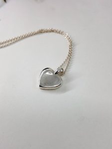 Worry Stone Heart necklace in Sterling Silver, silver worry stone necklace, handcrafted gift for her, long distance gift - Image 4