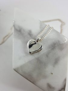 Worry Stone Heart necklace in Sterling Silver, silver worry stone necklace, handcrafted gift for her, long distance gift - Image 5