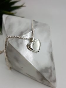 Worry Stone Heart necklace in Sterling Silver, silver worry stone necklace, handcrafted gift for her, long distance gift - Image 8