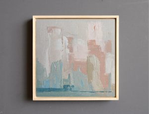 Original Small Abstract Painting in Handcrafted Wood Frame, One Of a Kind Oil Painting on Canvas Board, Modern And Contemporary Wall Art - Image 2