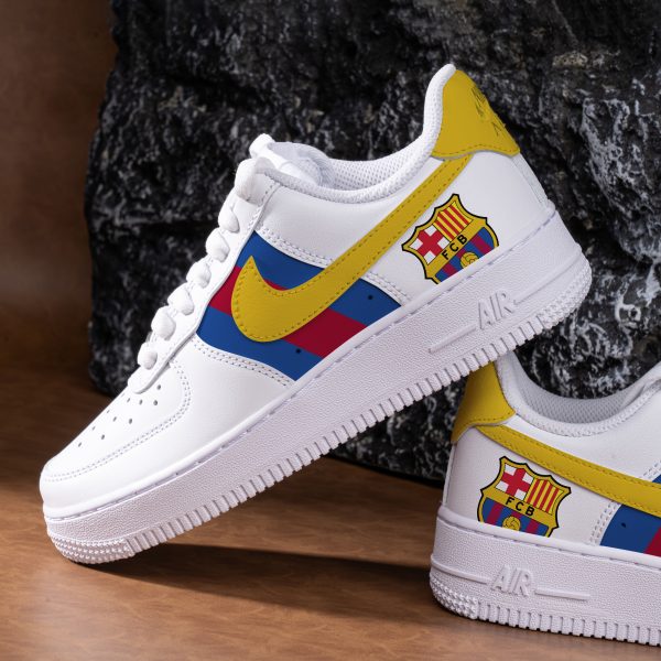 Hand Painted Football Team Sneakers Custom FCB Air Force 1 Personalised Painted AF1 Sneakers Custom Sports Team Shoes Football Fan Gifts