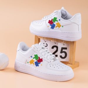 Hand Painted Autism Awareness Air Force 1 Custom Autism Awareness Sneakers Colour Puzzle AF1 Sneakers Personalized Autism Gifts - Image 3