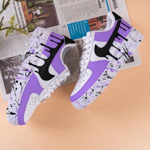 Purple Splash Air Force One Hand Painted Black Drops Air Force 1 Custom Splash Drips Sneakers Purple And Black AF1 Sneakers Birthday Gifts - Image 5